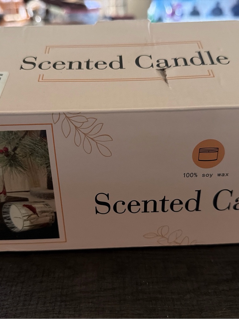 Source Unknown Cream & Gold Scented Candle Box